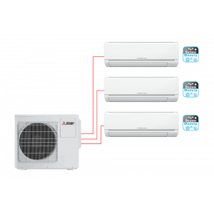 Mitsubishi Electric MSZ-HJ25VA ER1*2 + MSZ-HJ35VA ER1 / MXZ-3HJ50VA ER1 мульти сплит-система 